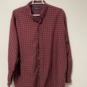 Used, Ralph Lauren Burgundy Plaid Casual Button Down Shirt